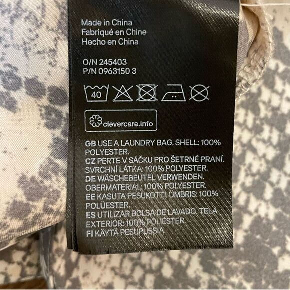 H&M Flowy Snakeskin Print Boxy MIDI Dress Spaghetti Straps Gray Beige White Med - Picture 10 of 10